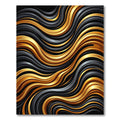 Luxurious Gold and Black Liquid Wave Rug