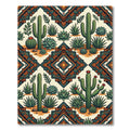 Earthy Southwestern Succulent Geometric Diamond Rug