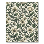 Vintage Cream Floral Botanical Scroll Rug