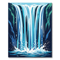 Abstract Blue Cascading Waterfall Illustration Rug