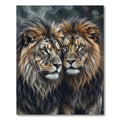 Majestic Golden Dual Lion Portrait Rug