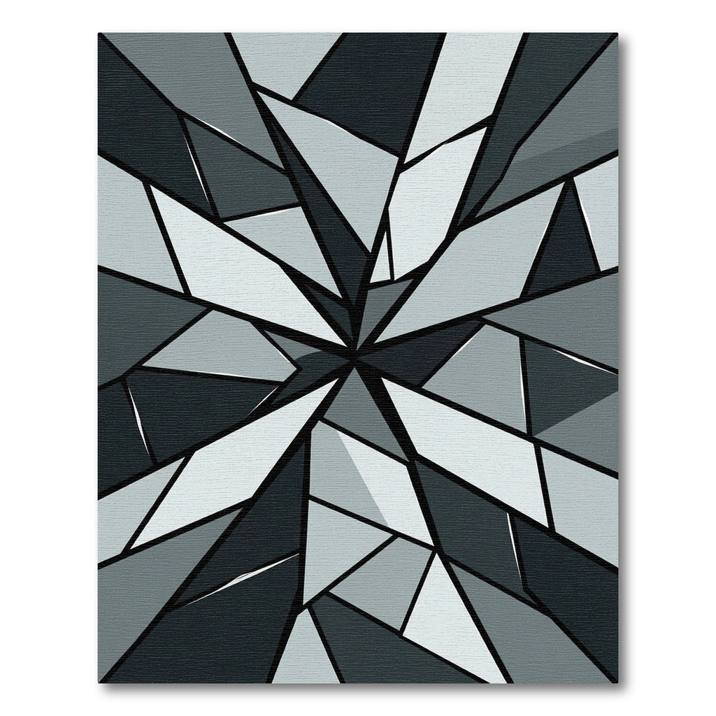 Monochrome Geometric Sharp Abstract Faceted Rug
