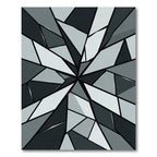 Monochrome Geometric Sharp Abstract Faceted Rug