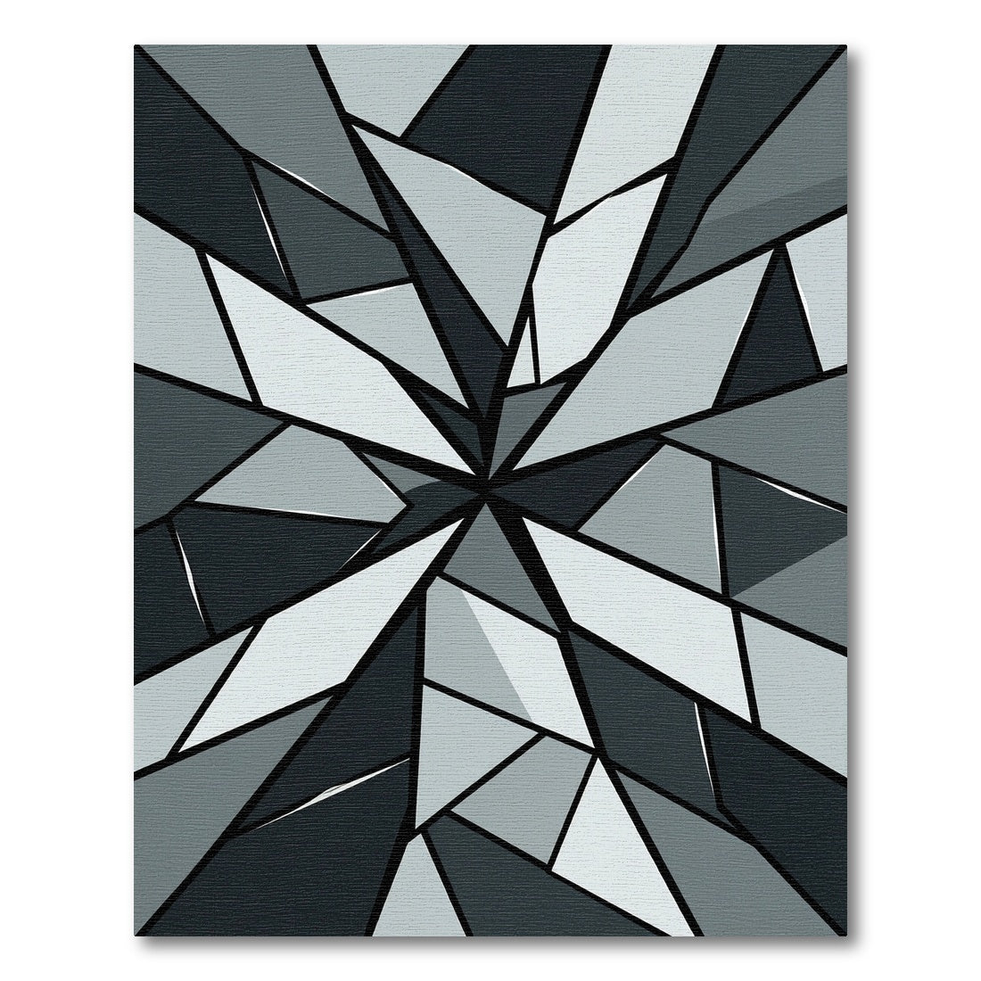 Monochrome Geometric Sharp Abstract Faceted Rug