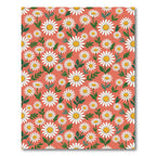 Coral Daisy Garden Floral Meadow Rug