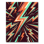 Dynamic Orange Aqua Lightning Burst Rug