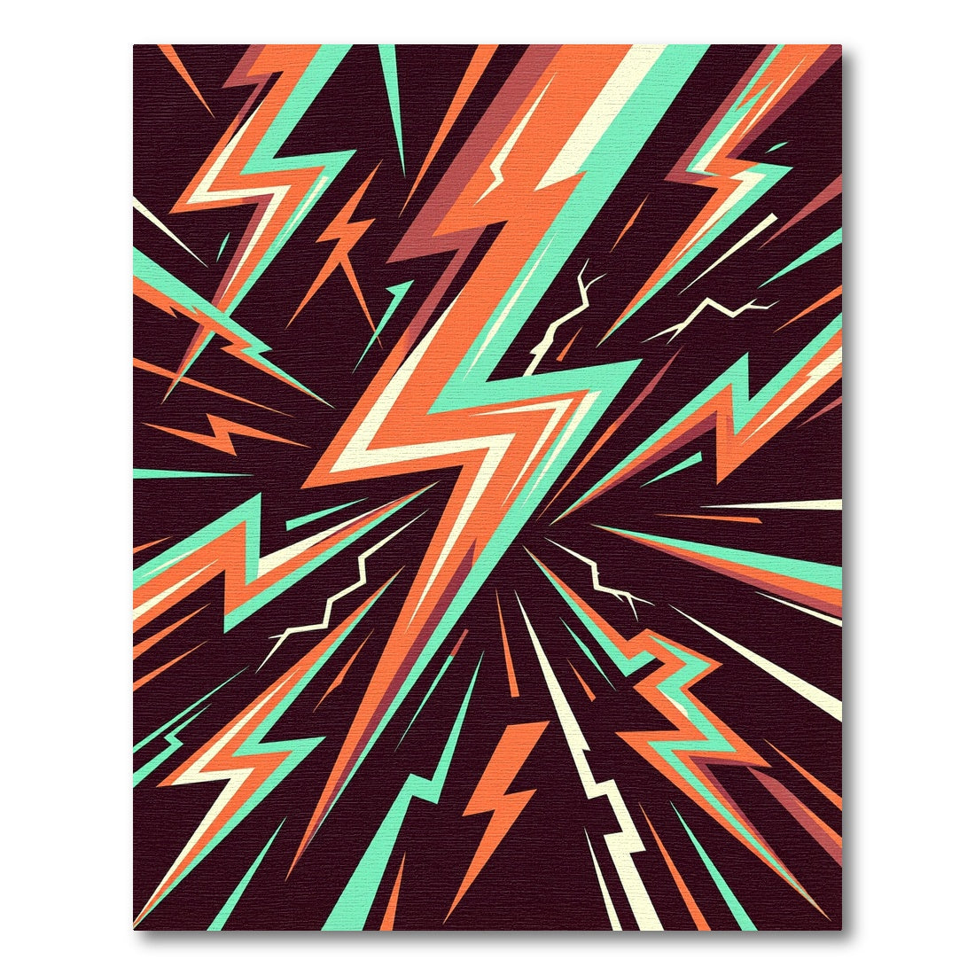 Dynamic Orange Aqua Lightning Burst Rug