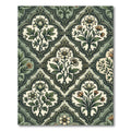 Vintage Sage Victorian Floral Damask Rug
