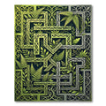 Lush Green Fern Celtic Knotwork Square Rug