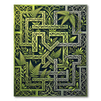 Lush Green Fern Celtic Knotwork Square Rug