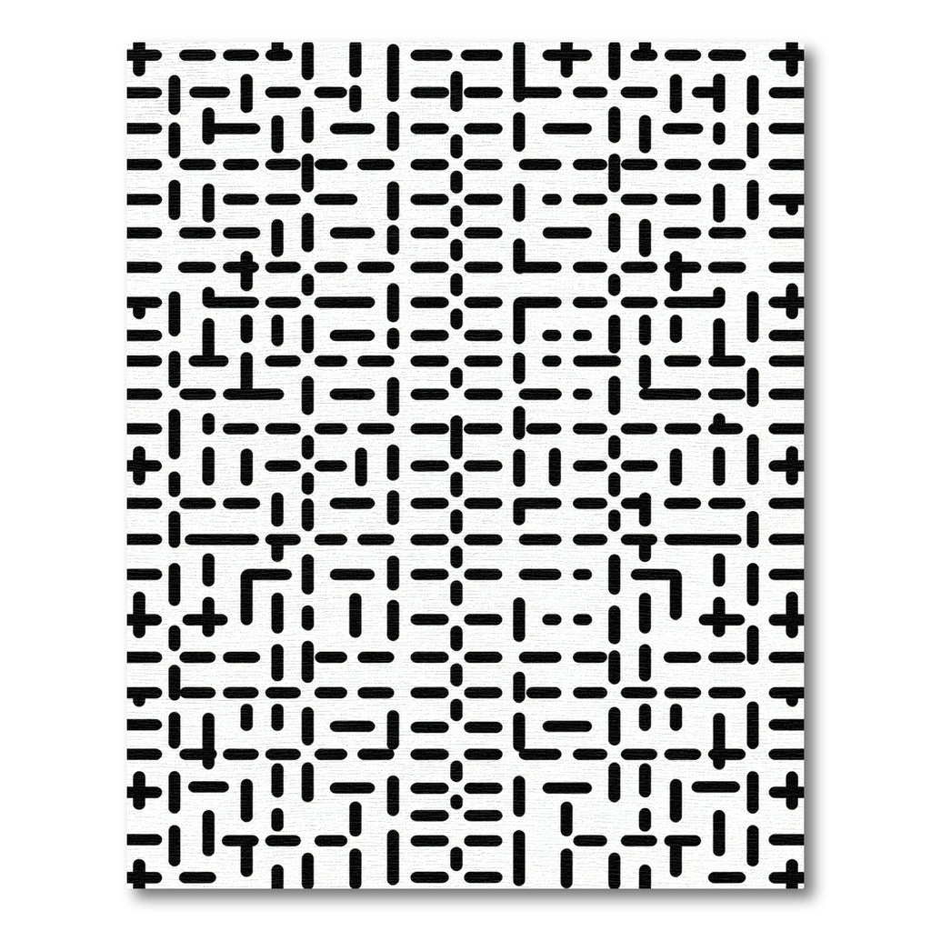 Monochrome Dash Maze Grid Rug