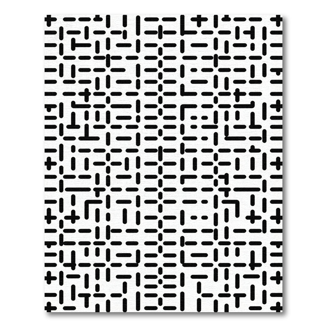 Monochrome Dash Maze Grid Rug