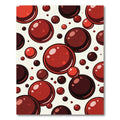 Red Bubbles Scattered Composition Rug