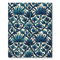 Deep Teal Leaf Vine Accents Rug