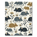 Whimsical Woodland Mouse Botanical Meadow Rug