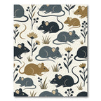 Whimsical Woodland Mouse Botanical Meadow Rug