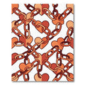 Terracotta Linked Heart Chain Graphic Rug