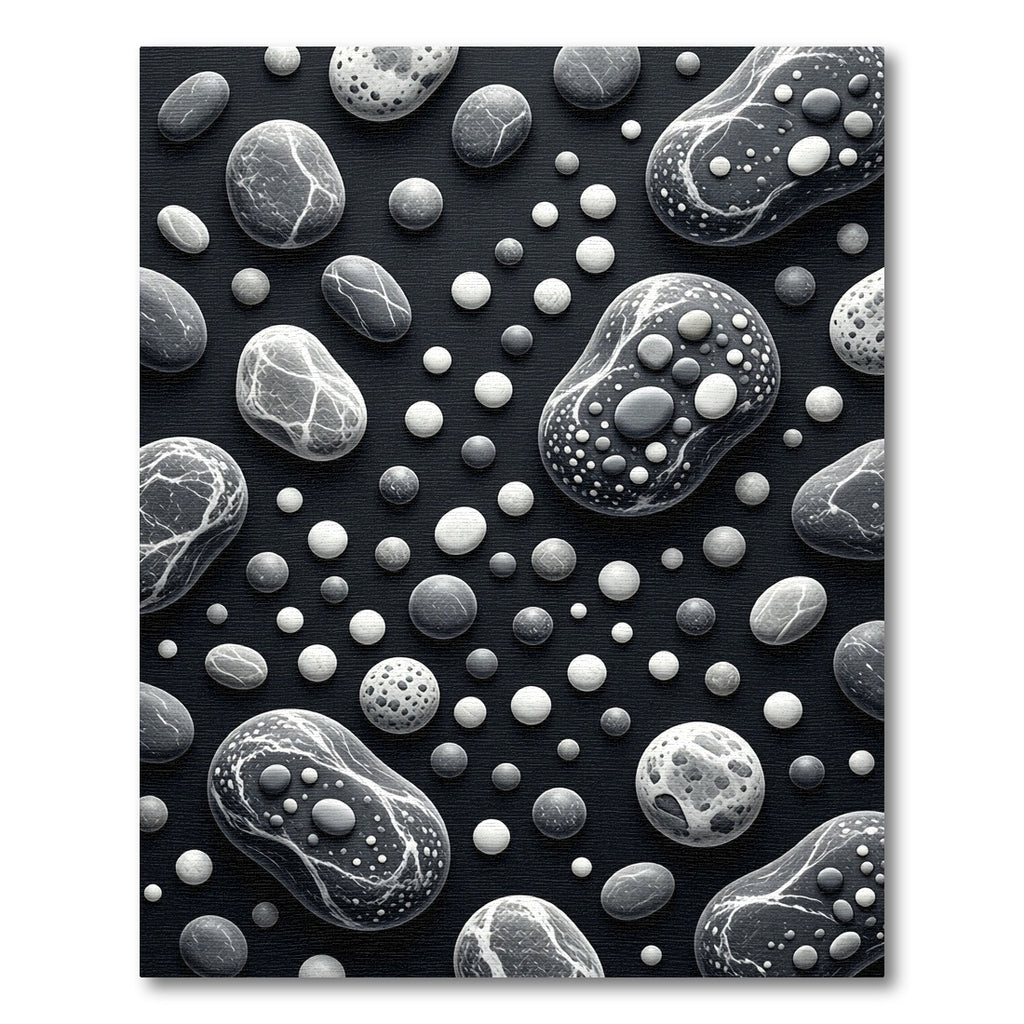 Monochromatic Pebbles Scattered Composition Rug