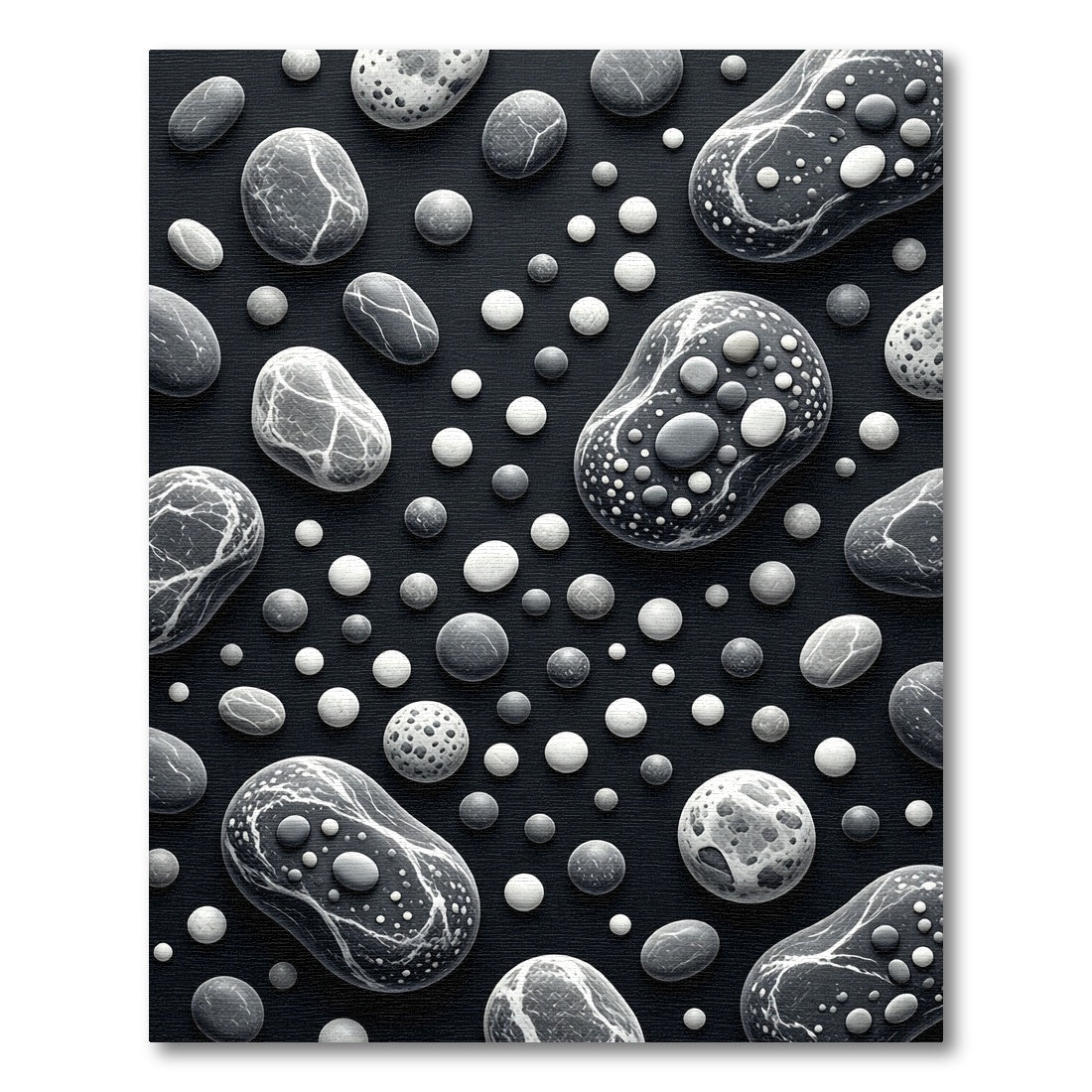 Monochromatic Pebbles Scattered Composition Rug