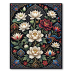 Ethereal Lotus Floral Phoenix Art Rug