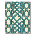 Teal Interlocking Arch Geometric Rug