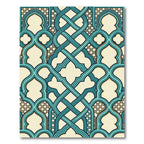 Teal Interlocking Arch Geometric Rug
