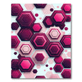 Deep Pink Geometric Hexagon Layers Rug