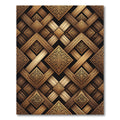 Ornate Gold Interlocking Geometric Pattern Rug
