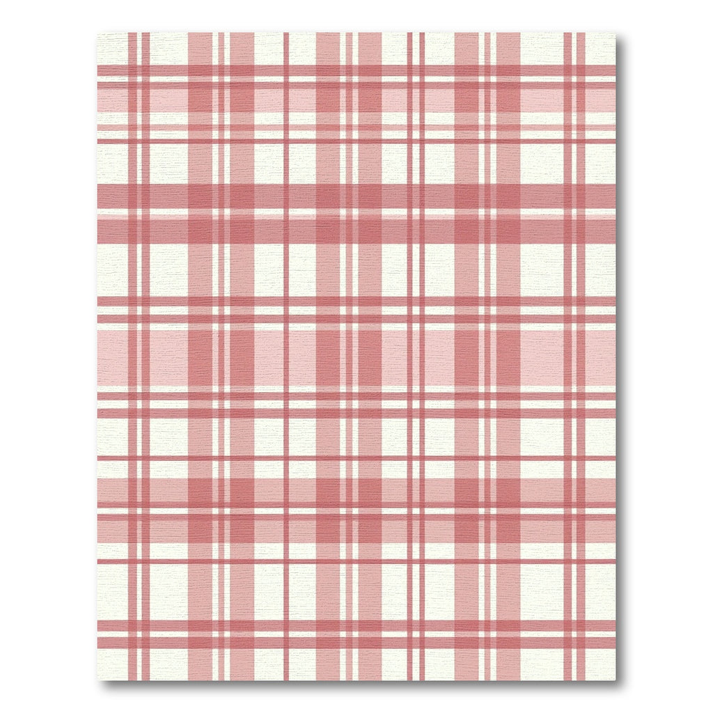 Rosy Pink Tartan Plaid Squares Rug