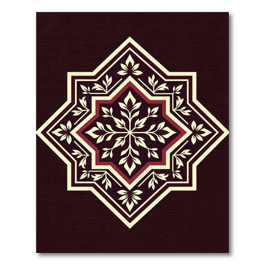 Crimson Floral Starburst Medallion Rug
