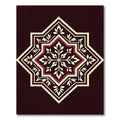 Crimson Floral Starburst Medallion Rug