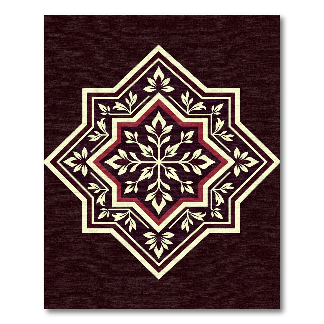 Crimson Floral Starburst Medallion Rug