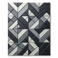 Abstract Gray Diamond Interlocking Shapes Rug