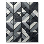 Abstract Gray Diamond Interlocking Shapes Rug