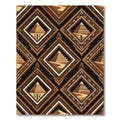 Geometric Pyramid Earth Tone Diamond Rug