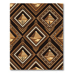 Geometric Pyramid Earth Tone Diamond Rug