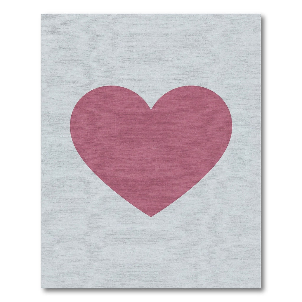Rose Pink Heart Contemporary Graphic Rug