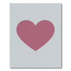 Rose Pink Heart Contemporary Graphic Rug
