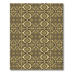 Olive Green Ornate Quatrefoil Damask Rug