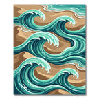 Teal Ocean Swirl Abstract Wave Rug