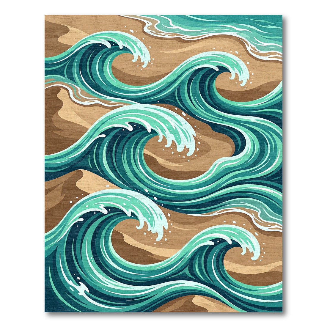 Teal Ocean Swirl Abstract Wave Rug