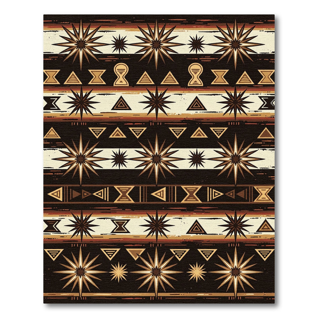 Earthy Geometric Sunburst Striped Rug