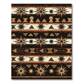 Earthy Geometric Sunburst Striped Rug