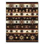 Earthy Geometric Sunburst Striped Rug