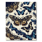Whimsical Blue and Golden Butterfly Meadow Rug