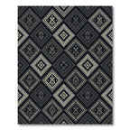 Dark Charcoal Geometric Diamond Monochrome Rug