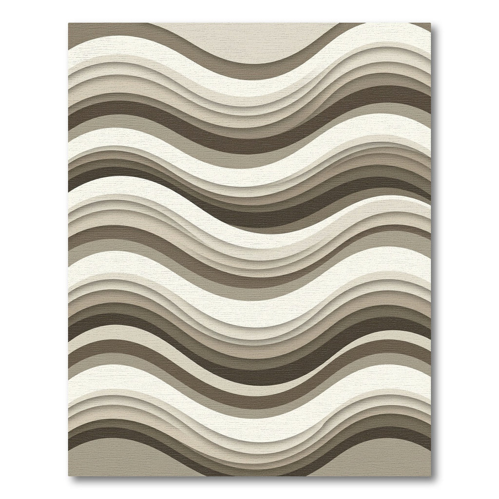 Earthy Tone Layered Wave Rug