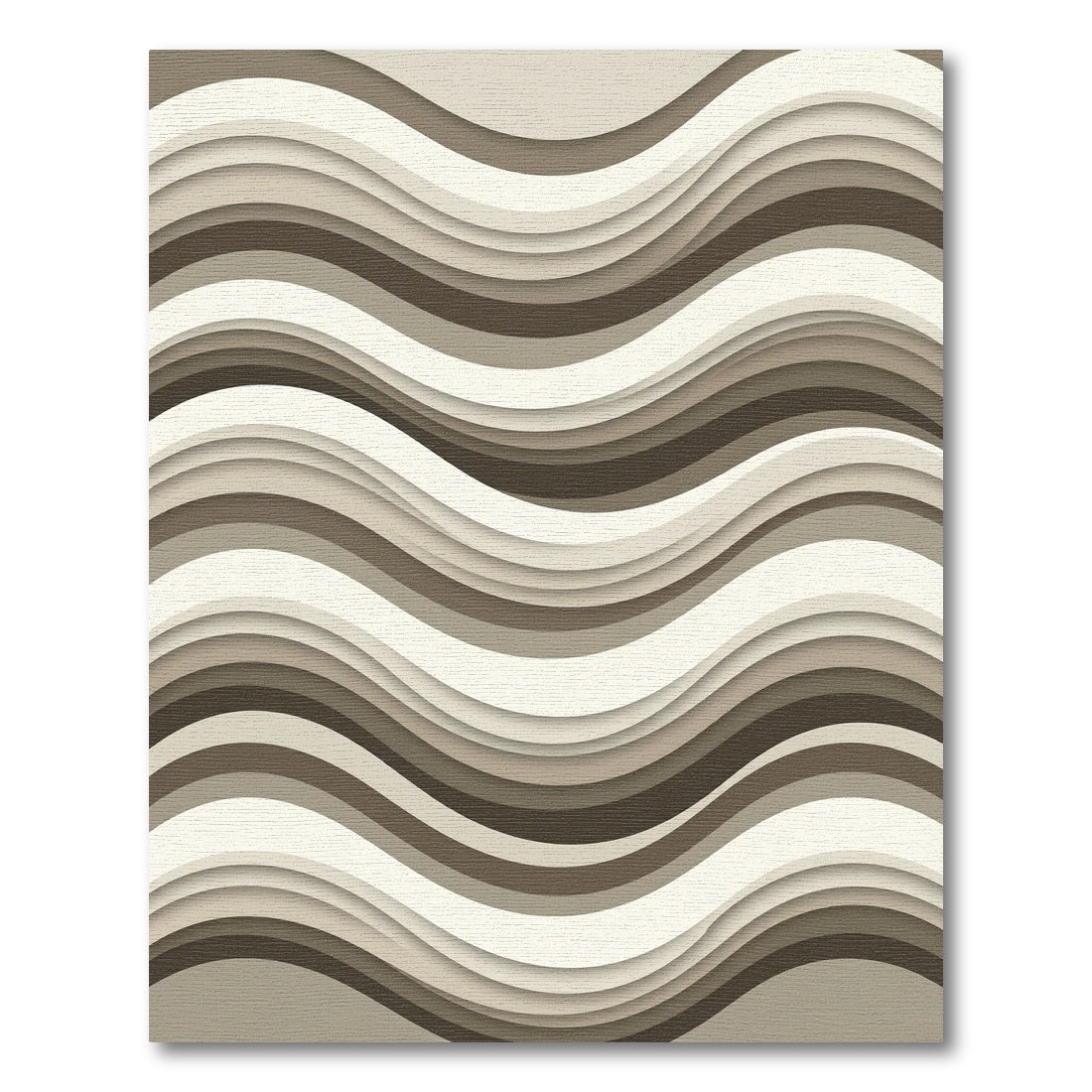 Earthy Tone Layered Wave Rug