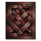 Roman Key Frame with Crimson Border Rug