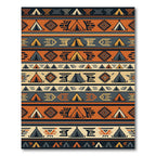 Earthy Geometric Camping Tent Stripe Rug
